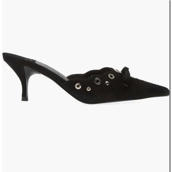 Jeffrey Campbell Gratis Pointed Toe Mule Black Suede - Picture 3 of 6